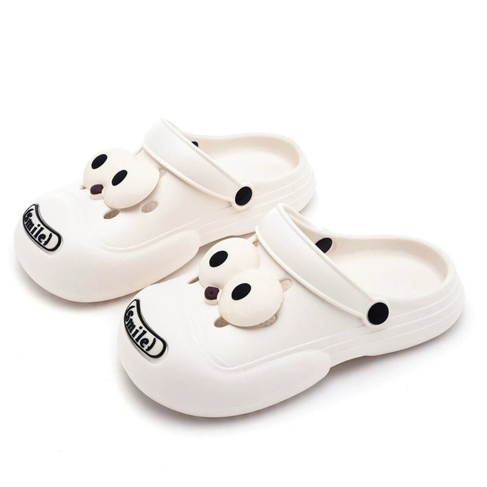 Man's stylish clogs with large eyelets: comfortable, height-increasing！！WHITE